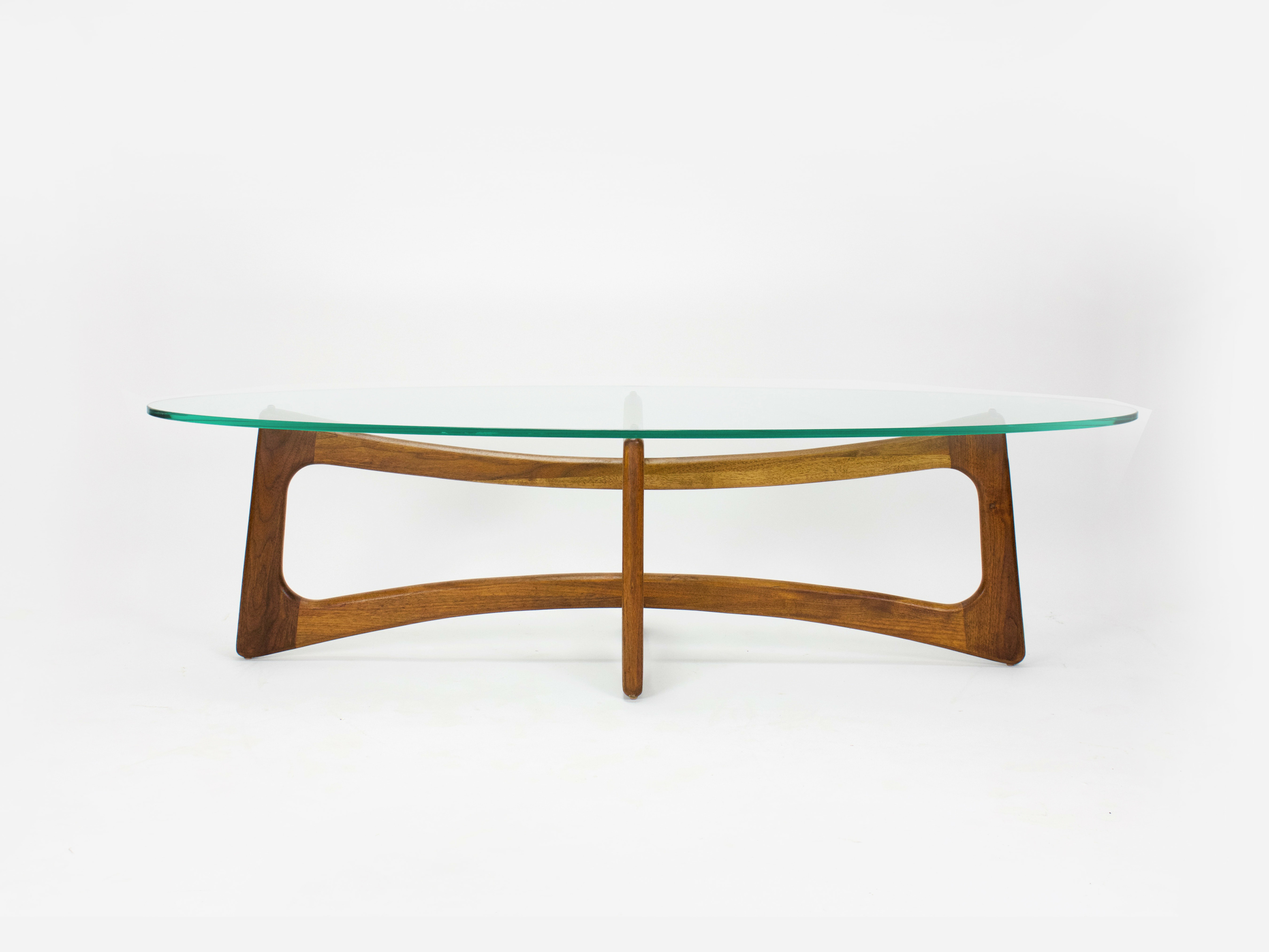 Mid Century Modern Glass Top Coffee Table by Adrian Pearsall